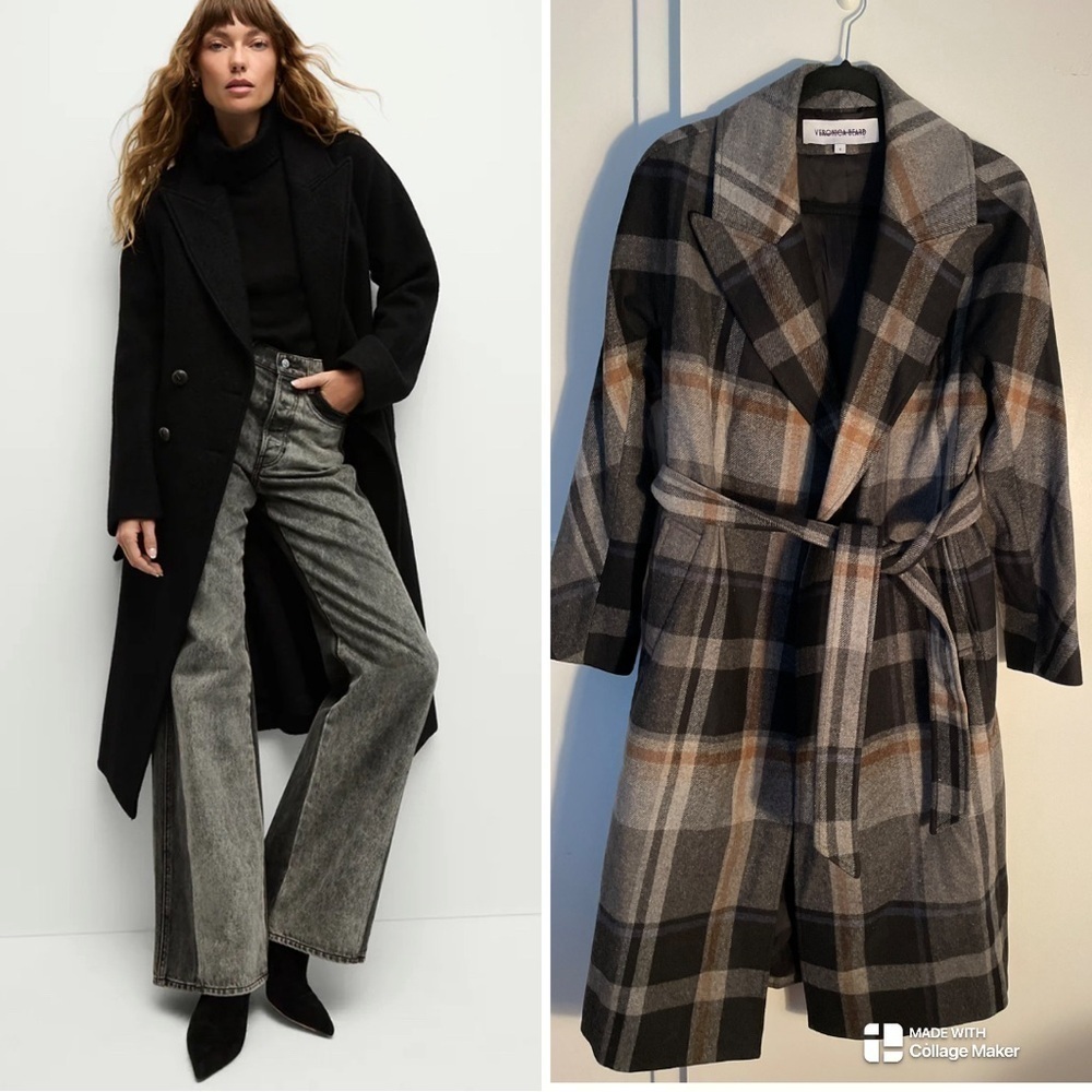 NEW Veronica Beard Della wool blend coat plaid S